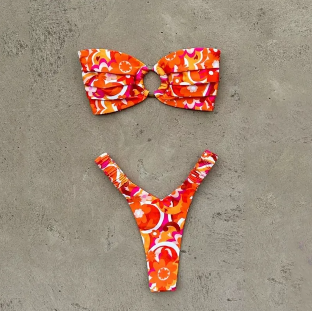 Bikini Plisado Estampado