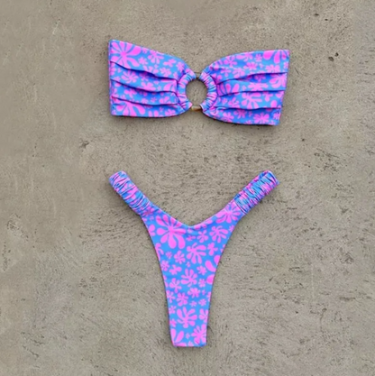 Bikini Plisado Estampado