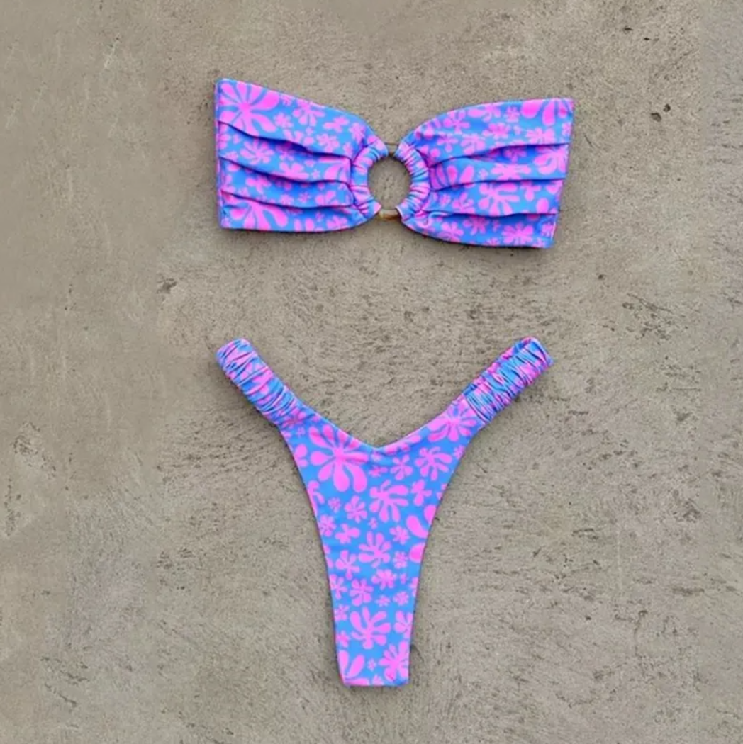 Bikini Plisado Estampado