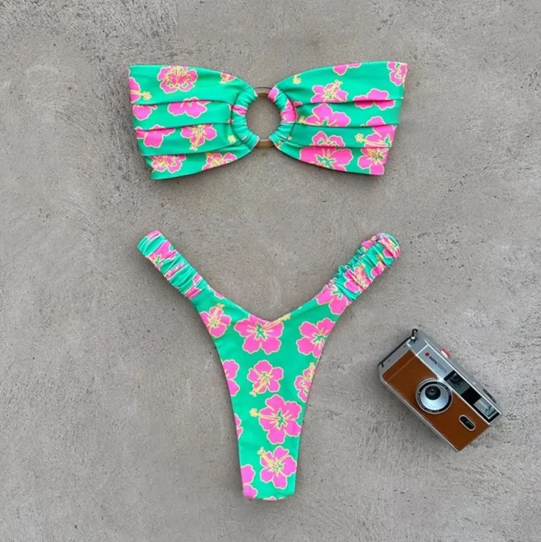 Bikini Plisado Estampado