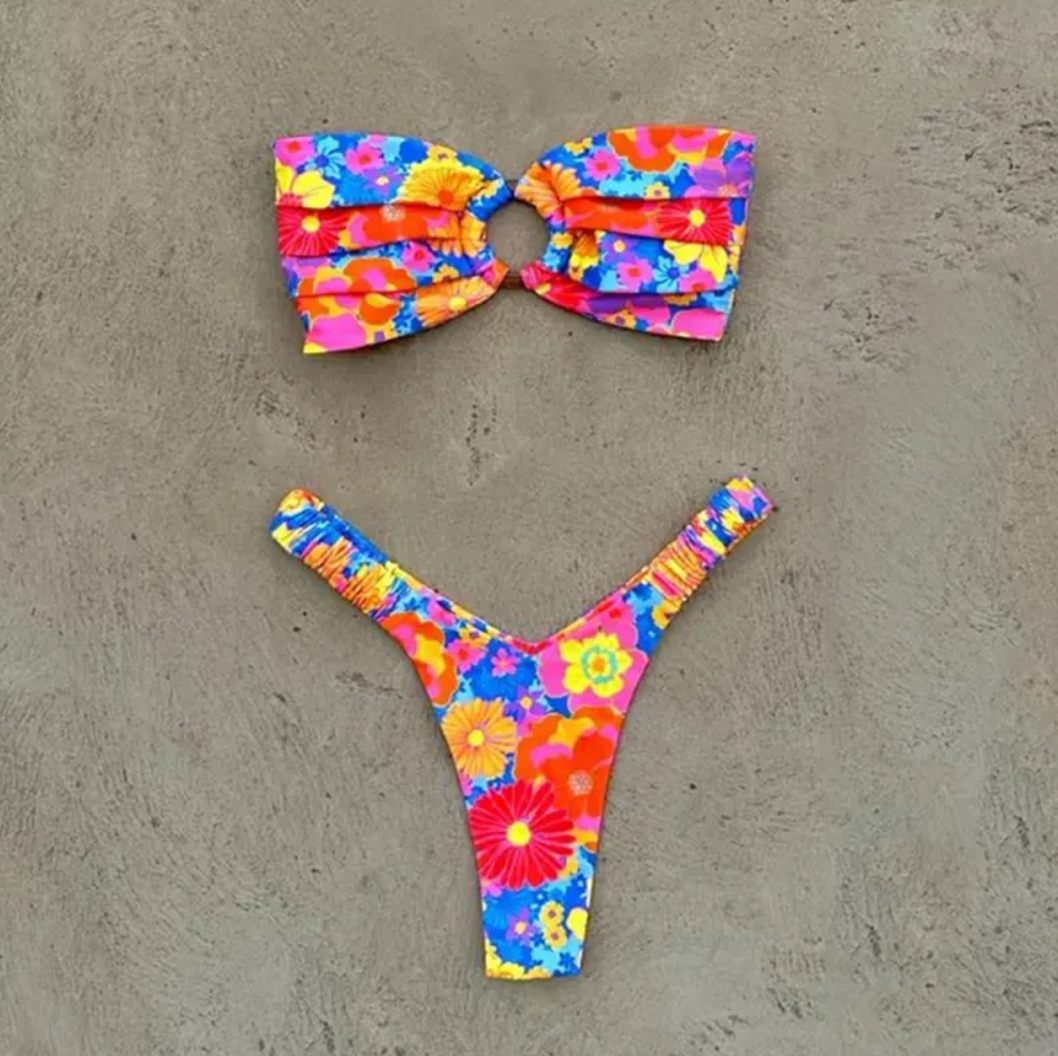 Bikini Plisado Estampado